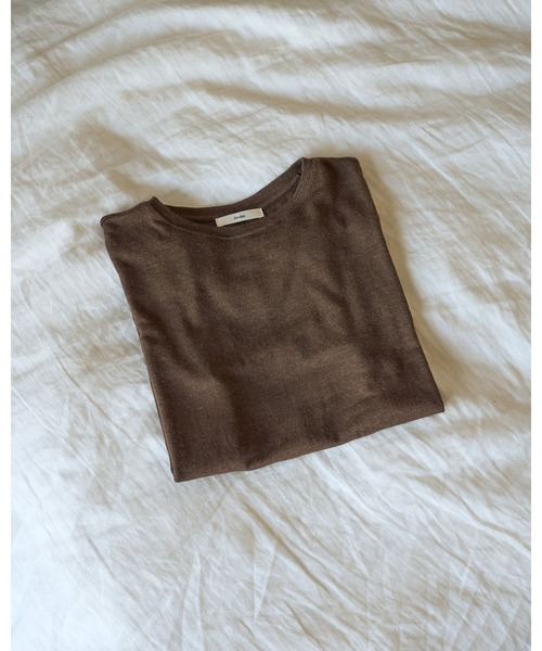 anuke（アンヌーク）の「Wool Compact T-shirts（Tシャツ/カットソー・レディース・ベージュ/ブラウン/チャコールグレー・FREE）」の12枚目の写真