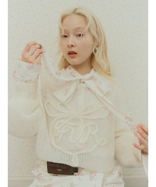 FURFUR(ファーファー)の「フラワープリントブラウス(シャツ/ブラウス・レディース・ベージュ/アイボリー/ブラック・F)」の8枚目の写真