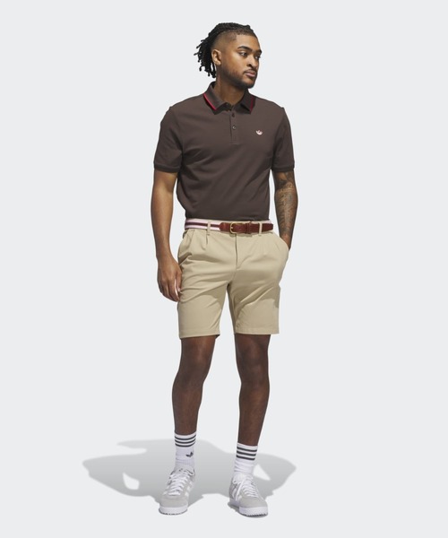 adidas(アディダス)の「オリジナルスゴルフ ツイストニット ワンポイントロゴ 半袖ポロ【adidas Golf/アディダスゴルフ】(ポロシャツ・メンズ・ダークブラウン・LARGE/XX-LARGE/MEDIUM/SMALL/X-LARGE)」の3枚目の写真