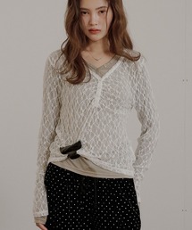 【set item】sheer layered gather tops / シアーレイヤードギャザーロンTセット
