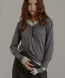 【set item】sheer layered gather tops / シアーレイヤードギャザーロンTセット