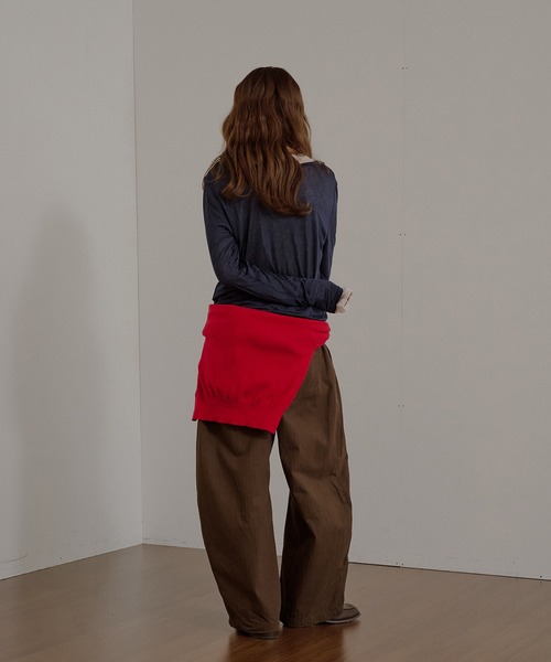 MUHET(ミュエータ)の「【set item】sheer layered gather tops / シアーレイヤードギャザーロンTセット(Tシャツ/カットソー・レディース・チャコールグレー/オフホワイト/ネイビー/ブラウン・FREE)」の12枚目の写真