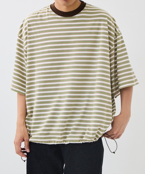 is-ness(イズネス)の「【is-ness/イズネス】Balloon Border Short-sleeve T-Shirt(Tシャツ/カットソー・メンズ・ブルー/ブラウン/サックスブルー・L/M)」の2枚目の写真