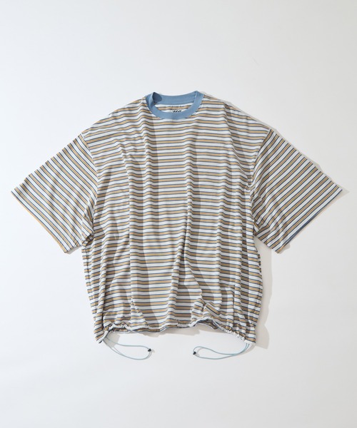 is-ness(イズネス)の「【is-ness/イズネス】Balloon Border Short-sleeve T-Shirt(Tシャツ/カットソー・メンズ・ブルー/ブラウン/サックスブルー・L/M)」の3枚目の写真