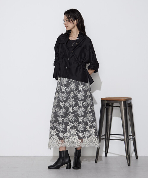K.T KIYOKO TAKASE(キヨコタカセ)の「ライトシルクウール ミリタリーシャツ(シャツ/ブラウス・レディース・ブラック/チャコールグレー・9号)」の3枚目の写真
