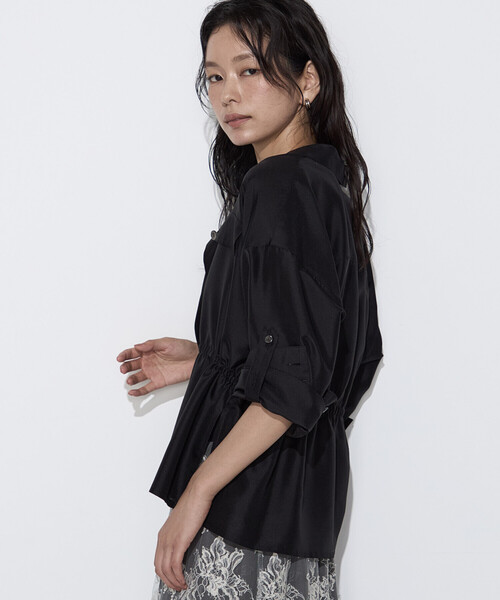 K.T KIYOKO TAKASE(キヨコタカセ)の「ライトシルクウール ミリタリーシャツ(シャツ/ブラウス・レディース・ブラック/チャコールグレー・9号)」の8枚目の写真