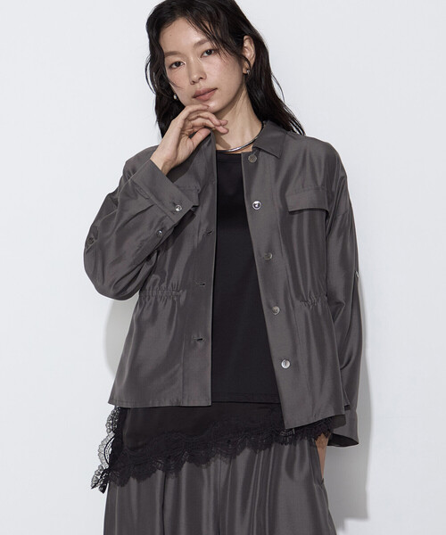 K.T KIYOKO TAKASE(キヨコタカセ)の「ライトシルクウール ミリタリーシャツ(シャツ/ブラウス・レディース・ブラック/チャコールグレー・9号)」の13枚目の写真