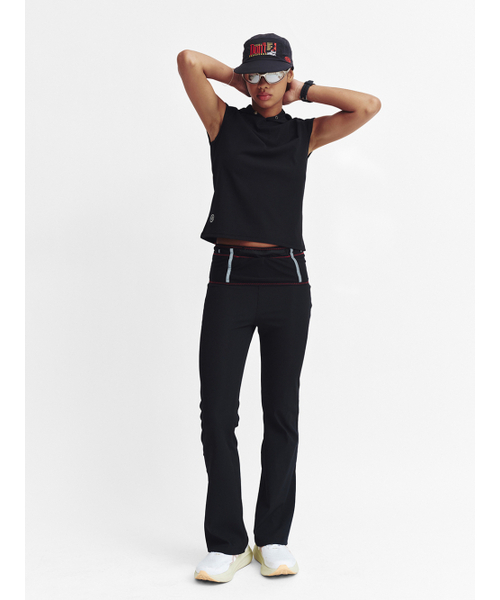 MENASOO(ミナス)の「Move Hood Ribbed Top_Black(Tシャツ/カットソー・レディース・ブラック・1/2)」の5枚目の写真
