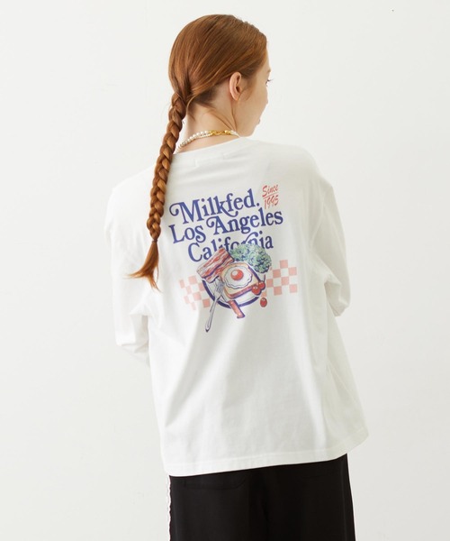 MILKFED.(ミルクフェド)の「BREAKFAST L/S TEE(Tシャツ/カットソー・レディース・ホワイト/アッシュ/ブラック・M/L)」の1枚目の写真