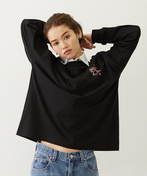 MILKFED.(ミルクフェド)の「BREAKFAST L/S TEE(Tシャツ/カットソー・レディース・ホワイト/アッシュ/ブラック・M/L)」の6枚目の写真