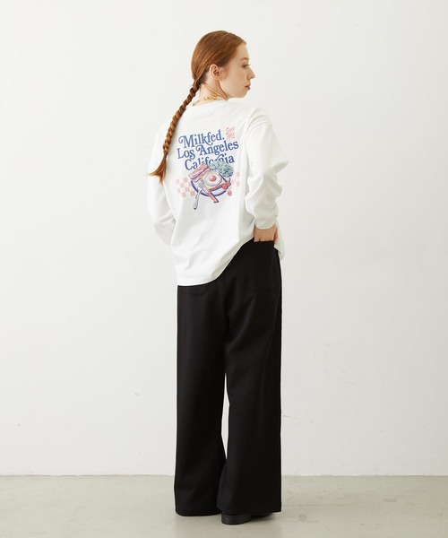 MILKFED.(ミルクフェド)の「BREAKFAST L/S TEE(Tシャツ/カットソー・レディース・ホワイト/アッシュ/ブラック・M/L)」の15枚目の写真