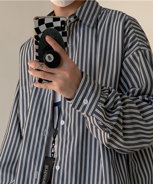 KELVIN(ケルヴァン)の「Metro Stripe Shirt メトロストライプシャツ(シャツ/ブラウス・メンズ・ブラック・MEDIUM/LARGE)」の10枚目の写真