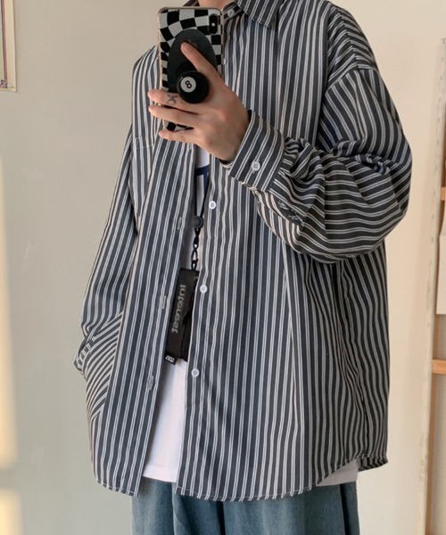KELVIN(ケルヴァン)の「Metro Stripe Shirt メトロストライプシャツ(シャツ/ブラウス・メンズ・ブラック・MEDIUM/LARGE)」の11枚目の写真