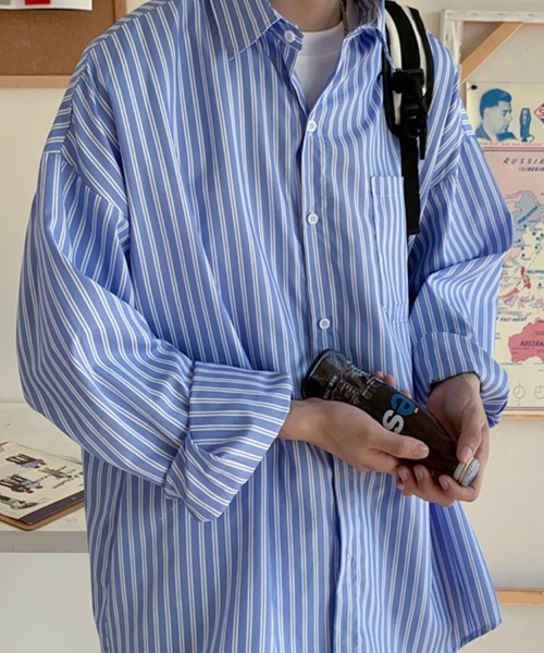KELVIN(ケルヴァン)の「Metro Stripe Shirt メトロストライプシャツ(シャツ/ブラウス・メンズ・ブラック・MEDIUM/LARGE)」の8枚目の写真