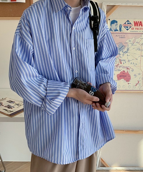 KELVIN(ケルヴァン)の「Metro Stripe Shirt メトロストライプシャツ(シャツ/ブラウス・メンズ・ブラック・MEDIUM/LARGE)」の6枚目の写真