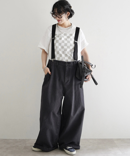 JOURNAL STANDARD LUXE(ジャーナルスタンダード ラックス)の「MATEY's サスペンダーパンツ(その他パンツ・レディース・ベージュ/ブラック・FREE)」の8枚目の写真