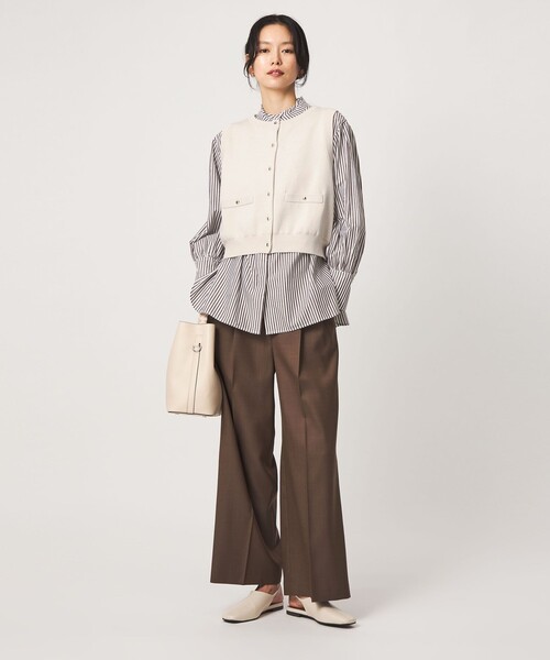green label relaxing(グリーンレーベルリラクシング)の「ニットベスト×フリルネック ブラウス(シャツ/ブラウス・レディース・モカ/ブラック/ナチュラル・FREE)」の17枚目の写真