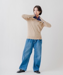 「KELEN / ケレン」クロシェ編み袖レイヤードニットトップス