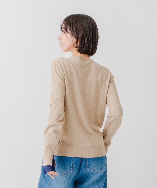 Kelen（ケレン）の「「KELEN / ケレン」クロシェ編み袖レイヤードニットトップス（ニット/セーター・レディース・ベージュ/ブラック/チャコールグレー・FREE）」の21枚目の写真