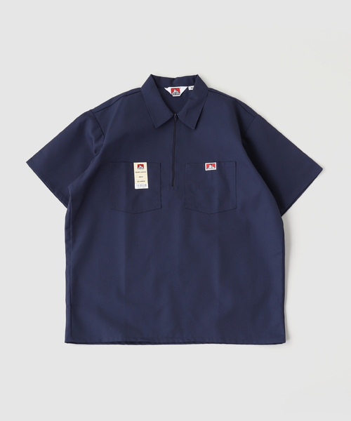 BEN DAVIS(ベンデイビス)の「BEN DAVIS / ベンデイビス SS ST 1/2 Zip Shirt(シャツ/ブラウス・メンズ・ネイビー・LARGE/X-LARGE)」の1枚目の写真