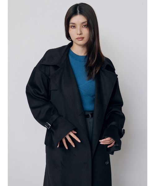 MURUA（ムルーア）の「トレンチウール混コート　冬服（チェスターコート・レディース・ブラック/グレー/アイボリー・1/2）」の12枚目の写真