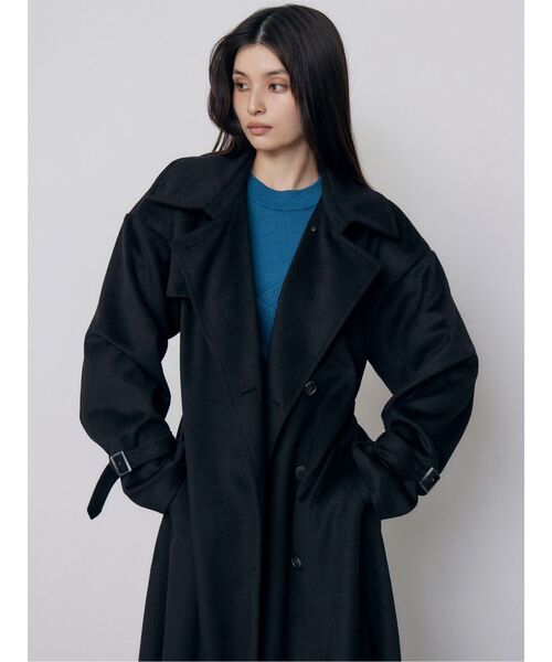 MURUA（ムルーア）の「トレンチウール混コート　冬服（チェスターコート・レディース・ブラック/グレー/アイボリー・1/2）」の13枚目の写真