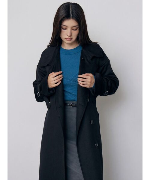MURUA（ムルーア）の「トレンチウール混コート　冬服（チェスターコート・レディース・ブラック/グレー/アイボリー・1/2）」の14枚目の写真