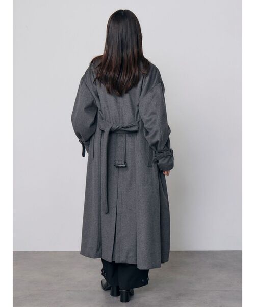 MURUA(ムルーア)の「トレンチウール混コート 冬服(チェスターコート・レディース・ブラック/グレー/アイボリー・1/2)」の9枚目の写真