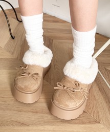 WEGO/厚底ムートンタッチシューズ