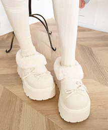 WEGO/厚底ムートンタッチシューズ