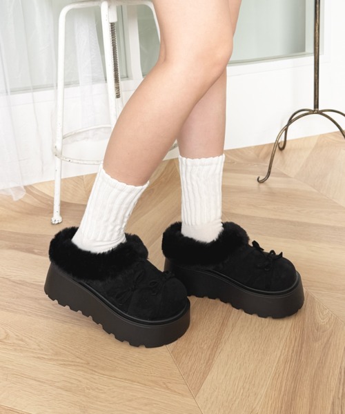 WEGO(ウィゴー)の「WEGO/厚底ムートンタッチシューズ(ブーツ・レディース・その他1/ベージュ/その他3/その他2/ブラック・SMALL/MEDIUM/LARGE)」の13枚目の写真