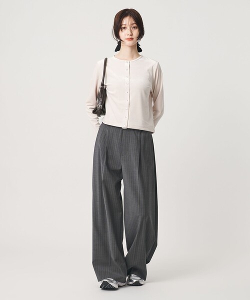 BEAUTY&YOUTH UNITED ARROWS(ビューティーアンドユースユナイテッドアローズ)の「毛ポリエステルブレンド トロピカル サイドタック ワイドパンツ(スラックス・レディース・ブラック/その他1/モカ・M/XS/S)」の5枚目の写真