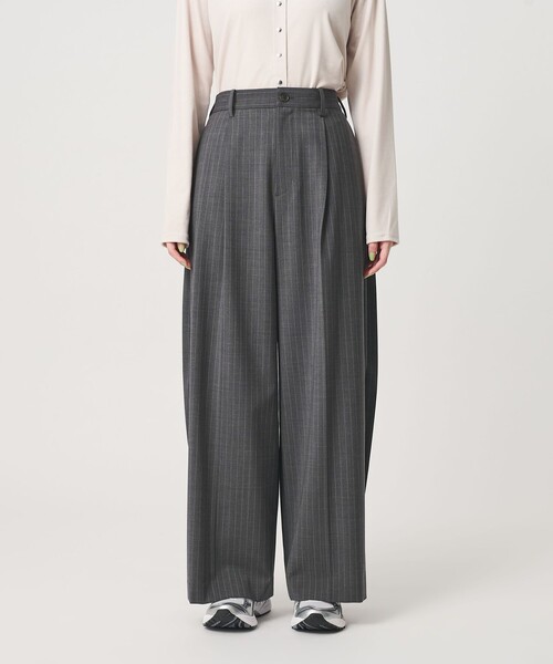 BEAUTY&YOUTH UNITED ARROWS(ビューティーアンドユースユナイテッドアローズ)の「毛ポリエステルブレンド トロピカル サイドタック ワイドパンツ(スラックス・レディース・ブラック/その他1/モカ・M/XS/S)」の10枚目の写真