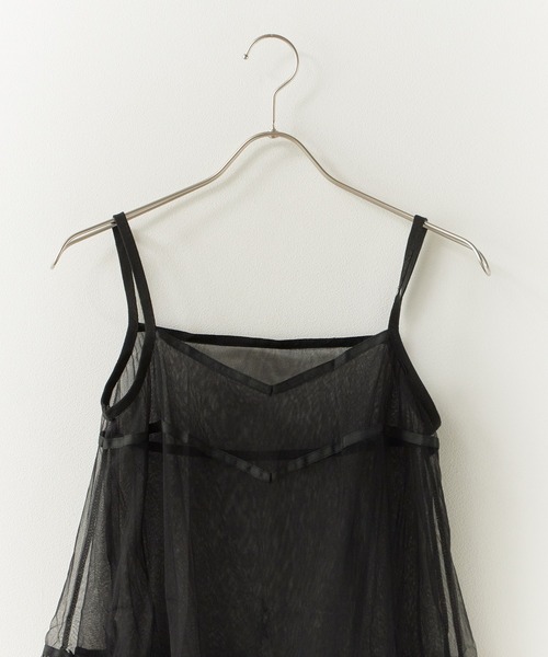 Chick（チック）の「Layered Sheer Mini Dress / レイヤードシアーミニワンピース 2026年 夏 夏服（ワンピース・レディース・ブラック/ホワイト・FREE）」の3枚目の写真