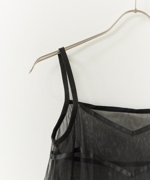 Chick（チック）の「Layered Sheer Mini Dress / レイヤードシアーミニワンピース 2026年 夏 夏服（ワンピース・レディース・ブラック/ホワイト・FREE）」の4枚目の写真