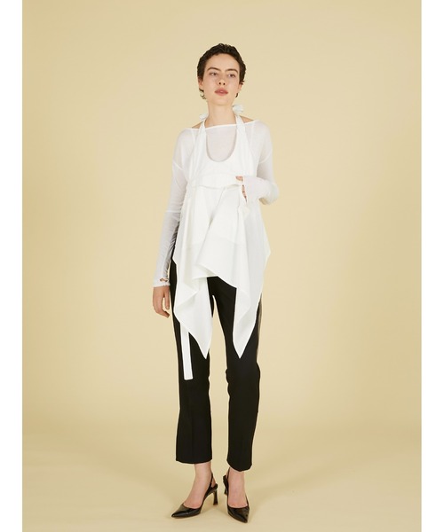 crinkle crinkle crinkle（クリンクルクリンクルクリンクル）の「【 crinkle crinkle crinkle 】 apron gilet blouse / エプロンジレブラウス（シャツ/ブラウス・レディース・ブラック/ホワイト・FREE）」の11枚目の写真