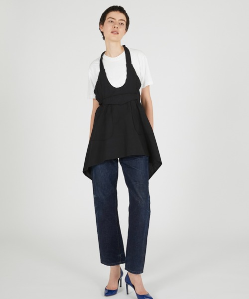 crinkle crinkle crinkle（クリンクルクリンクルクリンクル）の「【 crinkle crinkle crinkle 】 apron gilet blouse / エプロンジレブラウス（シャツ/ブラウス・レディース・ブラック/ホワイト・FREE）」の12枚目の写真