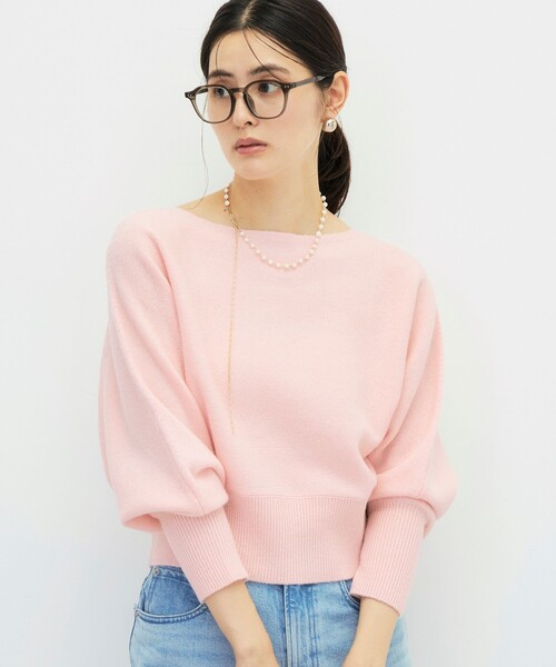 NOLLEY’S Sophi(ノーリーズソフィ)の「【BECシリーズ】カシミヤ混紡毛ショート丈プルオーバー(ニット/セーター・レディース・ダークブラウン/オフホワイト/ベビーピンク/ダークネイビー・38)」の4枚目の写真