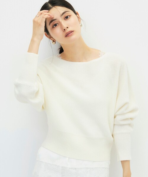 NOLLEY’S Sophi(ノーリーズソフィ)の「【BECシリーズ】カシミヤ混紡毛ショート丈プルオーバー(ニット/セーター・レディース・ダークブラウン/オフホワイト/ベビーピンク/ダークネイビー・38)」の1枚目の写真