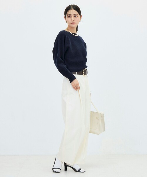 NOLLEY’S Sophi(ノーリーズソフィ)の「【BECシリーズ】カシミヤ混紡毛ショート丈プルオーバー(ニット/セーター・レディース・ダークブラウン/オフホワイト/ベビーピンク/ダークネイビー・38)」の10枚目の写真