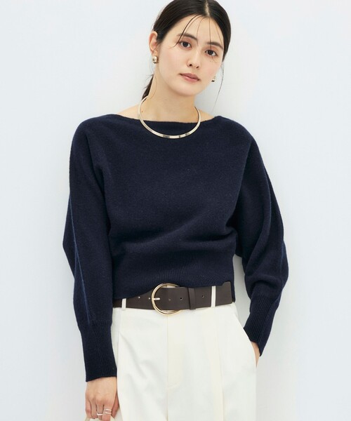 NOLLEY’S Sophi(ノーリーズソフィ)の「【BECシリーズ】カシミヤ混紡毛ショート丈プルオーバー(ニット/セーター・レディース・ダークブラウン/オフホワイト/ベビーピンク/ダークネイビー・38)」の7枚目の写真