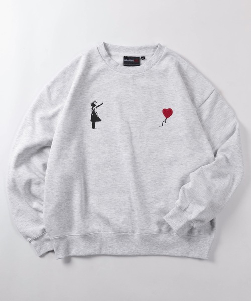 BRANDALISED(ブランダライズド)の「【70】【BRANDALISED/ブランダライズド】バンクシー アートグラフィックヘビーウェイト スウェット/トレーナー/クルーネック/オーバーサイズ/裏起毛/ユニセックス/レディース/メンズ(スウェット・メンズ・ホワイト/レッド/グレー/ブラック/ホワイト系/グレー系/ブラック系/グリーン・L/XL/M)」の6枚目の写真