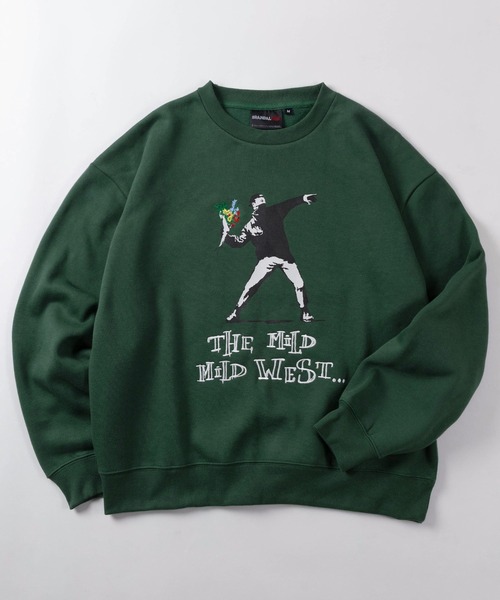 BRANDALISED(ブランダライズド)の「【70】【BRANDALISED/ブランダライズド】バンクシー アートグラフィックヘビーウェイト スウェット/トレーナー/クルーネック/オーバーサイズ/裏起毛/ユニセックス/レディース/メンズ(スウェット・メンズ・ホワイト/レッド/グレー/ブラック/ホワイト系/グレー系/ブラック系/グリーン・L/XL/M)」の8枚目の写真