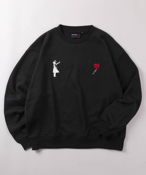 BRANDALISED(ブランダライズド)の「【70】【BRANDALISED/ブランダライズド】バンクシー アートグラフィックヘビーウェイト スウェット/トレーナー/クルーネック/オーバーサイズ/裏起毛/ユニセックス/レディース/メンズ(スウェット・メンズ・ホワイト/レッド/グレー/ブラック/ホワイト系/グレー系/ブラック系/グリーン・L/XL/M)」の4枚目の写真