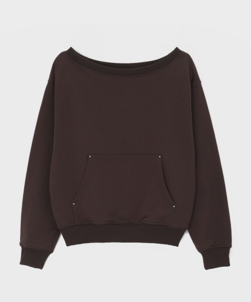 BLACKUP（ブラックアップ）の「[MADE] スパネルリベットオフショルダースウェット（スウェット・レディース・ダークブラウン/チャコール・FREE）」の8枚目の写真