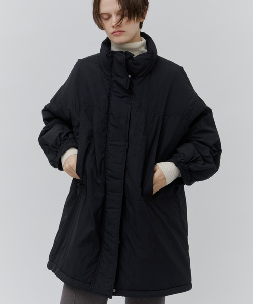 Plumel（プルメル）の「Thermal Padded Volume Middle Coat / 蓄熱中綿 ボリュームミドルコート（ダウンジャケット/コート・レディース・ブラウン/アイボリー/ブラック・MEDIUM）」の5枚目の写真