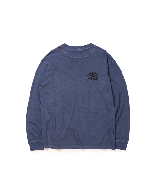 BIGWAVE COLLECTIVE(ビッグウェーブコレクティブ)の「ピースサークル PIGMENT 長袖Tシャツ (ウォッシュドブルー)(Tシャツ/カットソー・レディース・その他・MEDIUM/X-LARGE)」の2枚目の写真