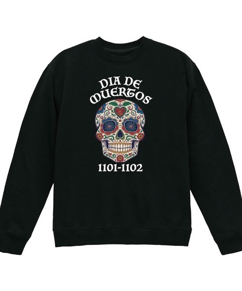 Ol' Basics(オールベーシックス)の「Ol' Basics(オール・ベーシックス) トレーナー レディース ユニセックス スウェット 死者の日 ドクロ 骸骨 プリント スウェットシャツ スエット プルオーバー トップス アメカジ(スウェット・レディース・ブラック/レッド/ミックスグレー・S)」の1枚目の写真