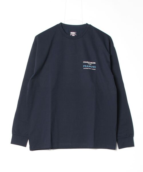 PEANUTS(ピーナッツ)の「ピーナッツ PEANUTS アイヒート 長袖Tシャツ(Tシャツ/カットソー・メンズ・ネイビー/ホワイト・S/M/L/LL/3L)」の1枚目の写真