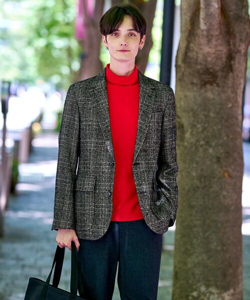DRESSTERIOR（ドレステリア）の「【セットアップ可】ループグレンチェック リラックスジャケット（テーラードジャケット・メンズ・チャコールグレー・90/92/91/94）」の6枚目の写真